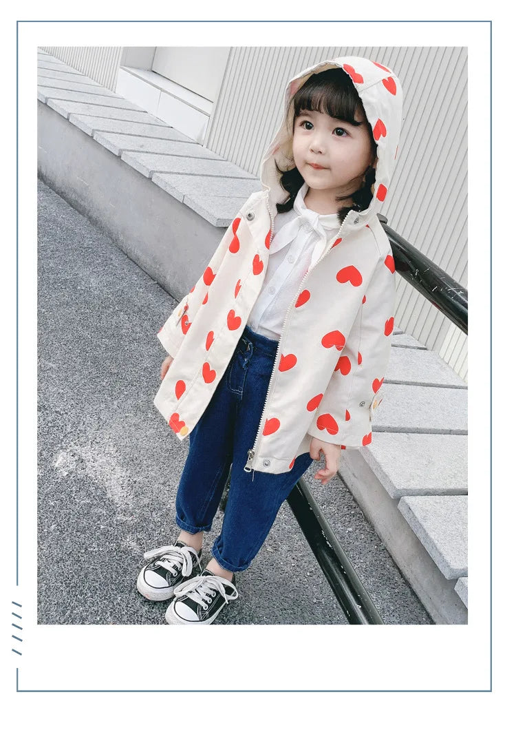 Abrigo cortavientos con estampado para niños y niñas, chaqueta con capucha, ropa de 1 a 7 años, novedad, primavera y otoño