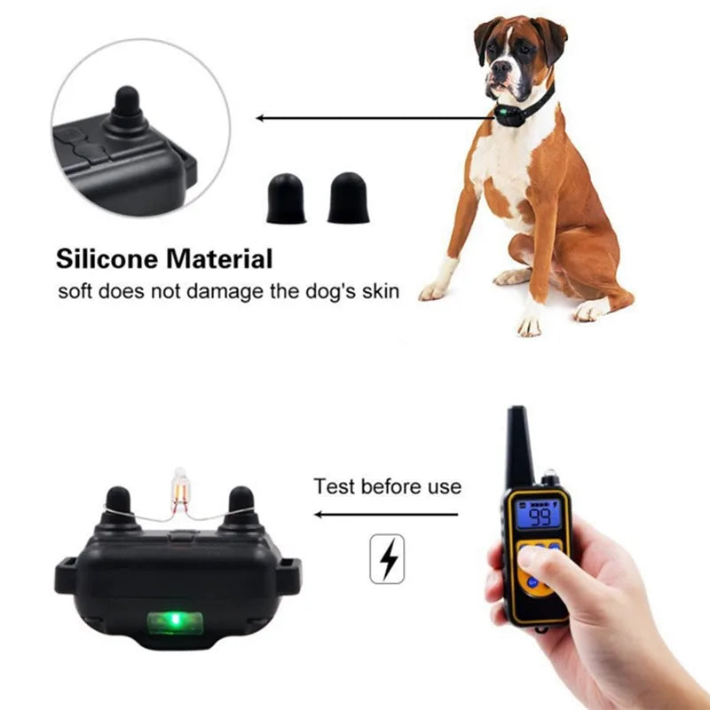 Collar de entrenamiento eléctrico para perros, Collar impermeable para corteza de perro, mascota con Control remoto, dispositivo antiladridos recargable, perros de todos los tamaños