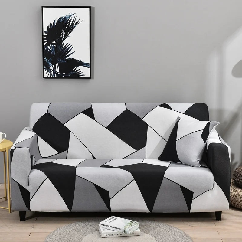 Funda de sofá de 1 pieza, funda de sofá elástica estampada/impresa para sofá esquinero de sala de estar, funda de sofá en forma de L