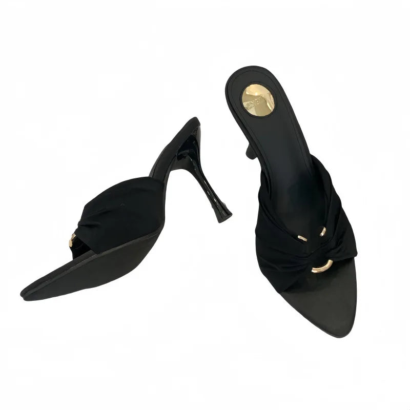 Designer Shoes  Elegant Open-toe  Non-slip  Unique Design  Women's Silk Spring/summer Party High Heels