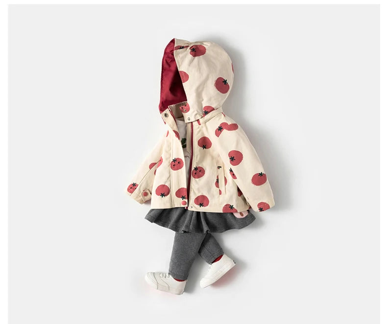 Abrigo cortavientos con estampado para niños y niñas, chaqueta con capucha, ropa de 1 a 7 años, novedad, primavera y otoño
