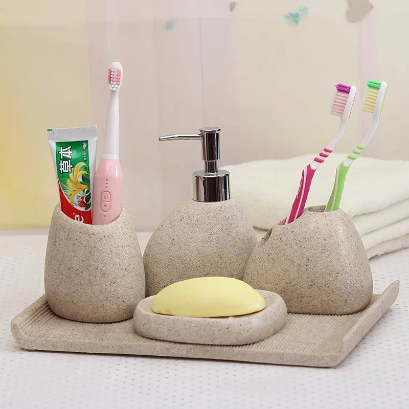 Botella de emulsión de resina para baño, taza para gárgaras de lavado de alto grado, traje de cepillo de dientes, jabonera de Banyo Aksesuarlari