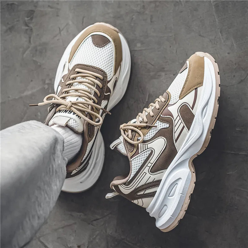 Dropshipping Custom Logo Harajuku Style Sports Shoes Men Comfortable Mesh Lining Running Sneakers for Me