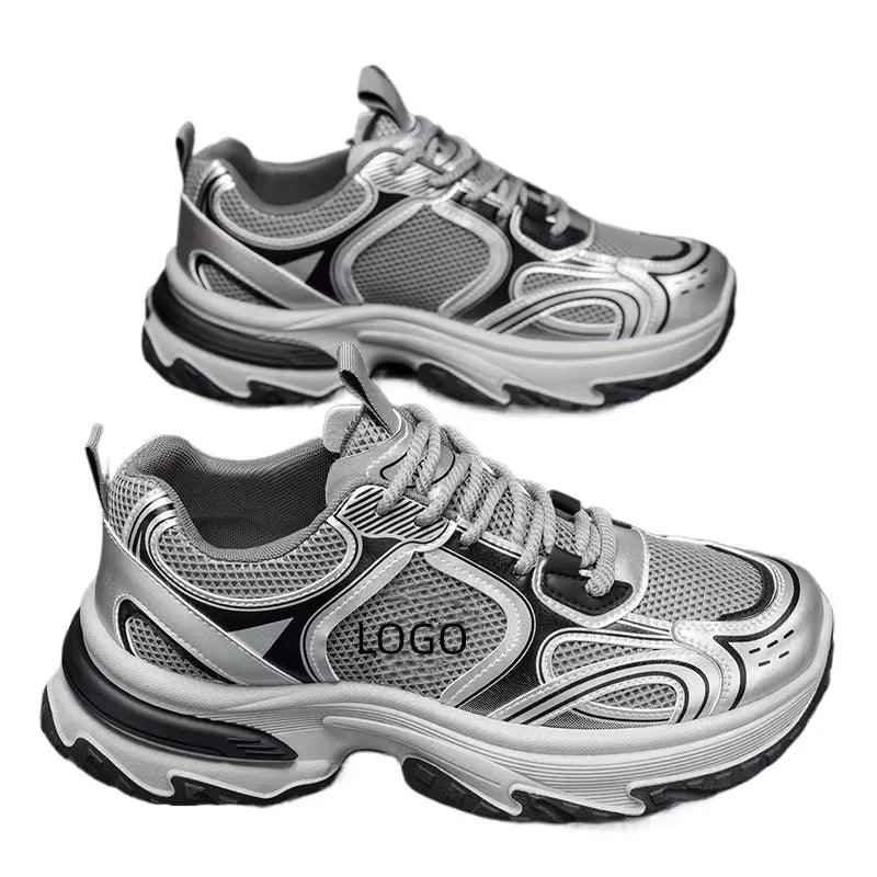 Men's Chunky Retro Running Shoes Lightweight Breathable Mesh Sneakers Barefoot Wide Toe Box Cushioning Athletic Walking Shoes
