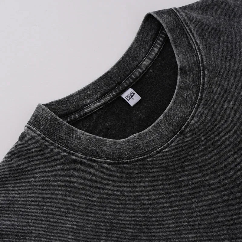 USA Warehouse 260G 260gsm Heavyweight Vintage Washed 100% Cotton Men T-Shirt Bulk