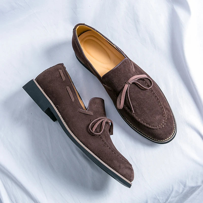 Tassel Business Shoes Men Breathable Leisure Soft Suede Leather Dress Wedding Dress Shoes for Men Loafers Moccasins Formal Shoes