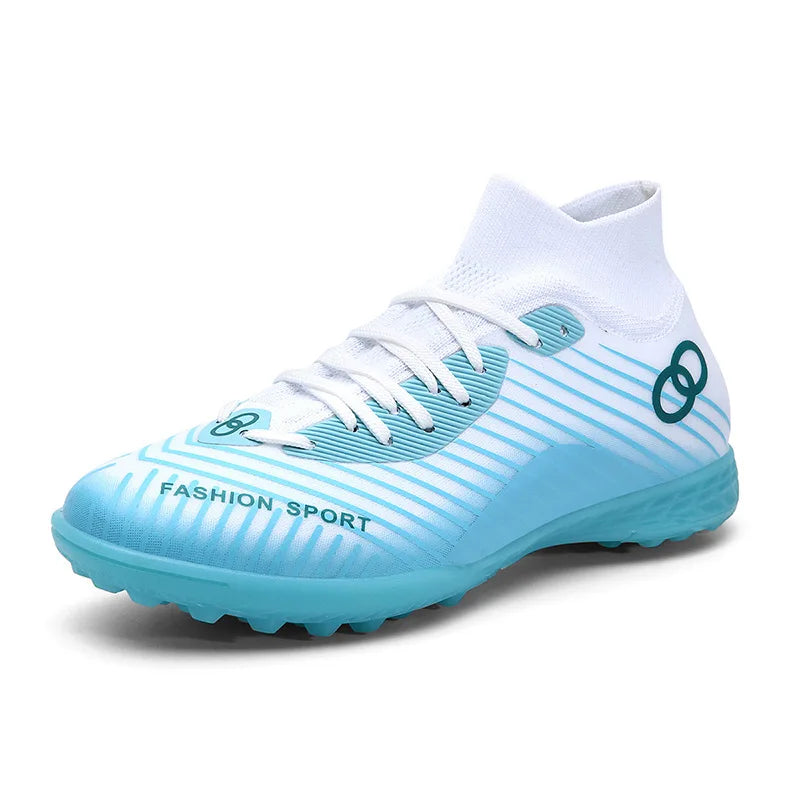 New High Top Football Shoes for Students Comfortable Turf Soccer Cleats Rubber Long Spike Broken Spike Boots for Training Games