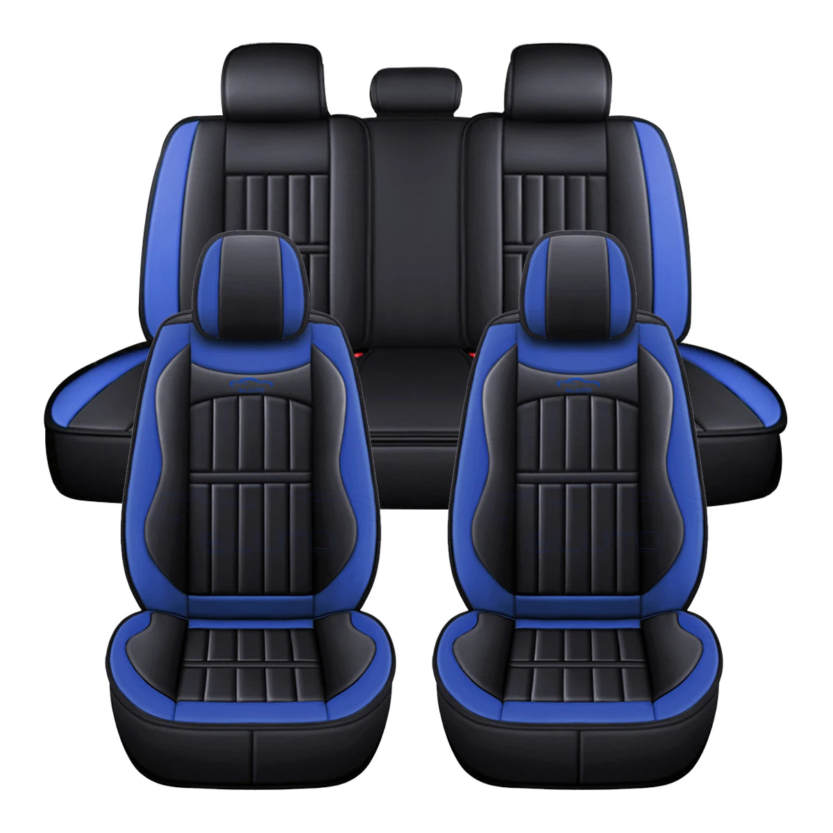 Fundas para asientos de coche de 11 piezas, 5 asientos, cojín Protector de lujo de cuero PU, conjunto completo delantero y trasero para SUV y camión