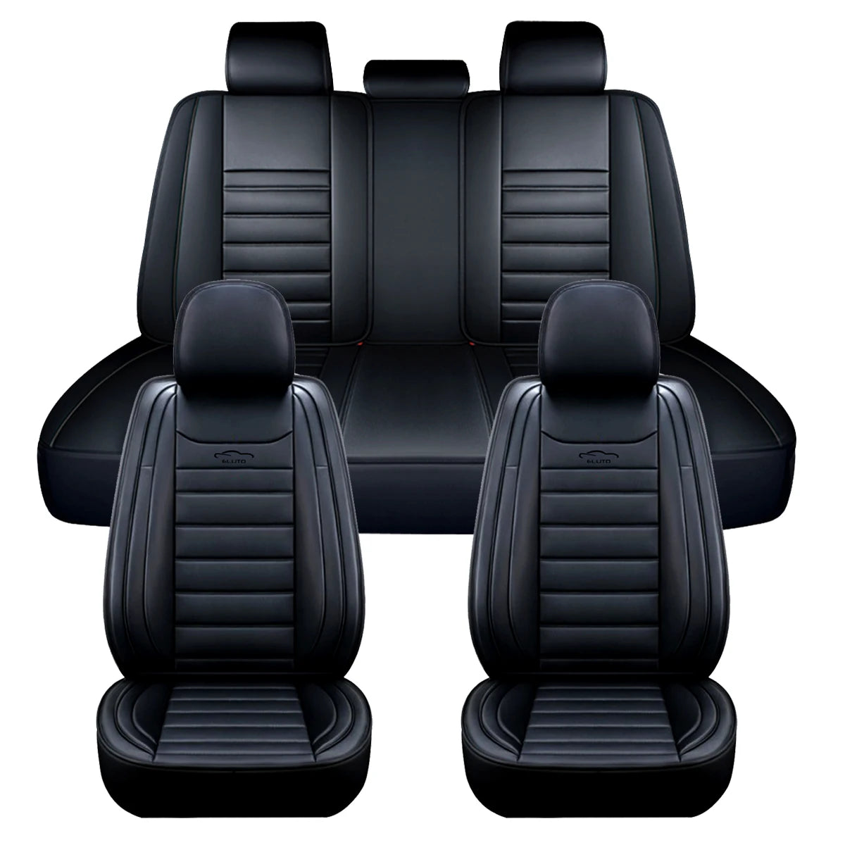 Fundas para asientos de coche de 11 piezas, 5 asientos, cojín Protector de lujo de cuero PU, conjunto completo delantero y trasero para SUV y camión