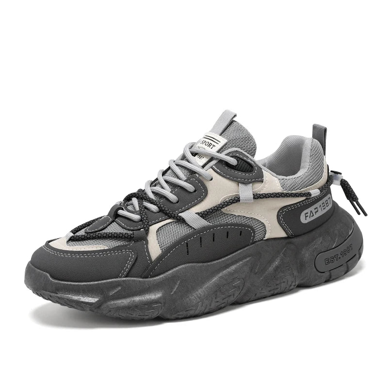 New Men's Breathable Mesh Sports Shoes Thick Sole Sports Shoes Men's Casual Running Shoes