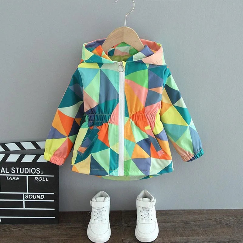 Chaqueta con capucha para niñas, abrigo cortavientos con cremallera, ropa para niños de 1, 2, 3, 4, 5 y 6 años, bonitos animales de dibujos animados, para primavera y otoño