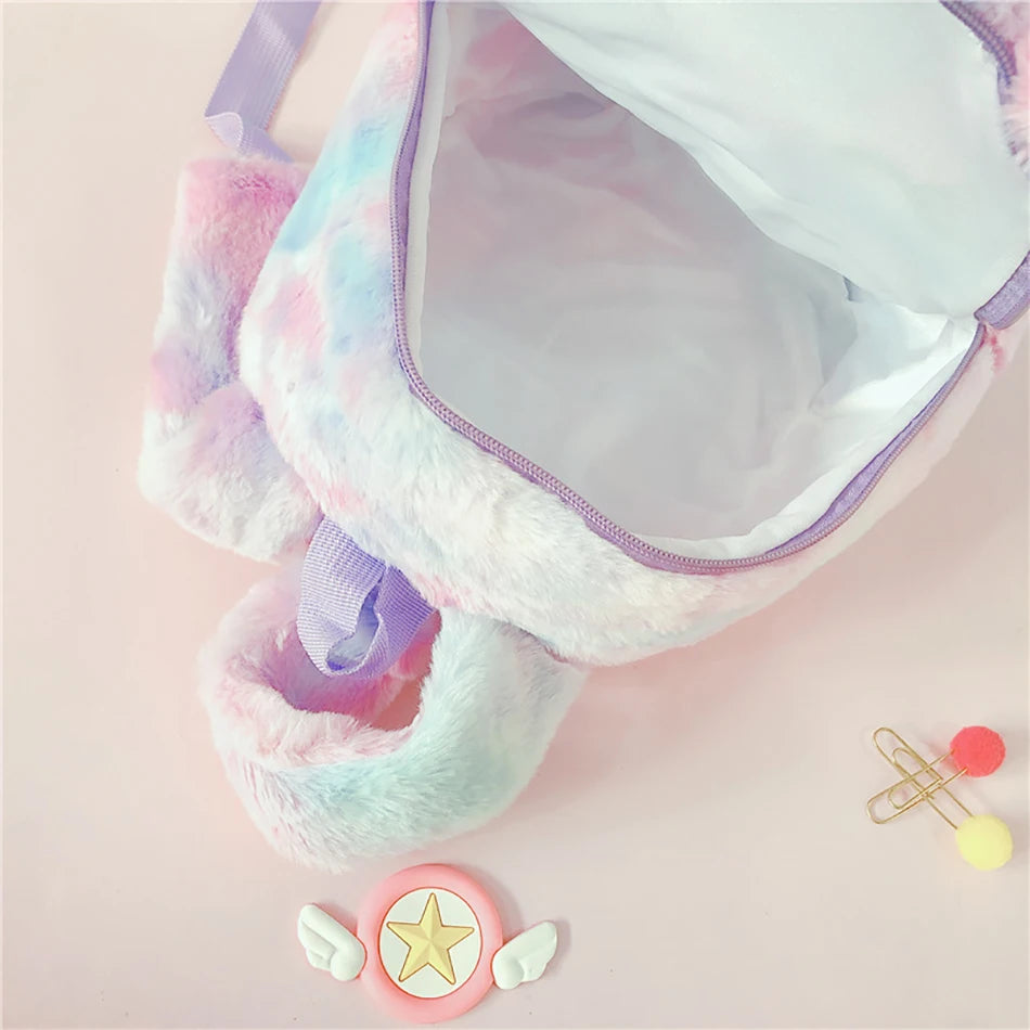 Mochila escolar de dibujos animados de unicornios para niñas, morral 3D de piel de viaje, bonito, regalo para niños