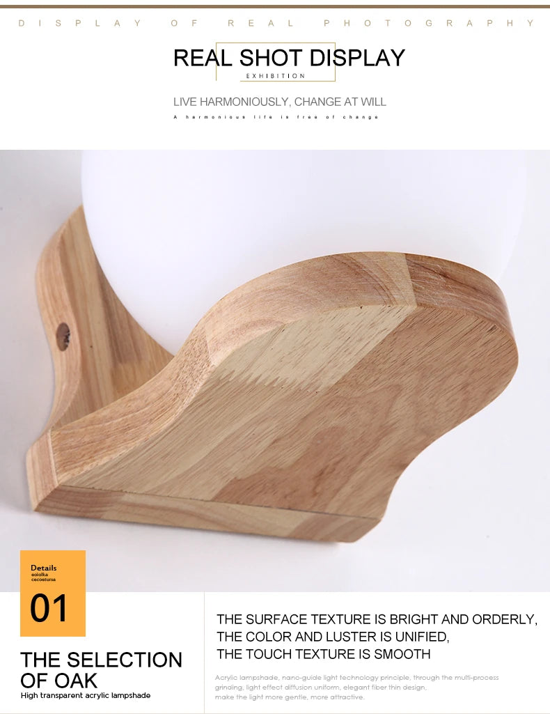 Lámparas de pared LED modernas, luces de madera para dormitorio, mesita de noche, escaleras, pasillo, aplique de iluminación montado Interior, accesorios de iluminación para decoración del hogar