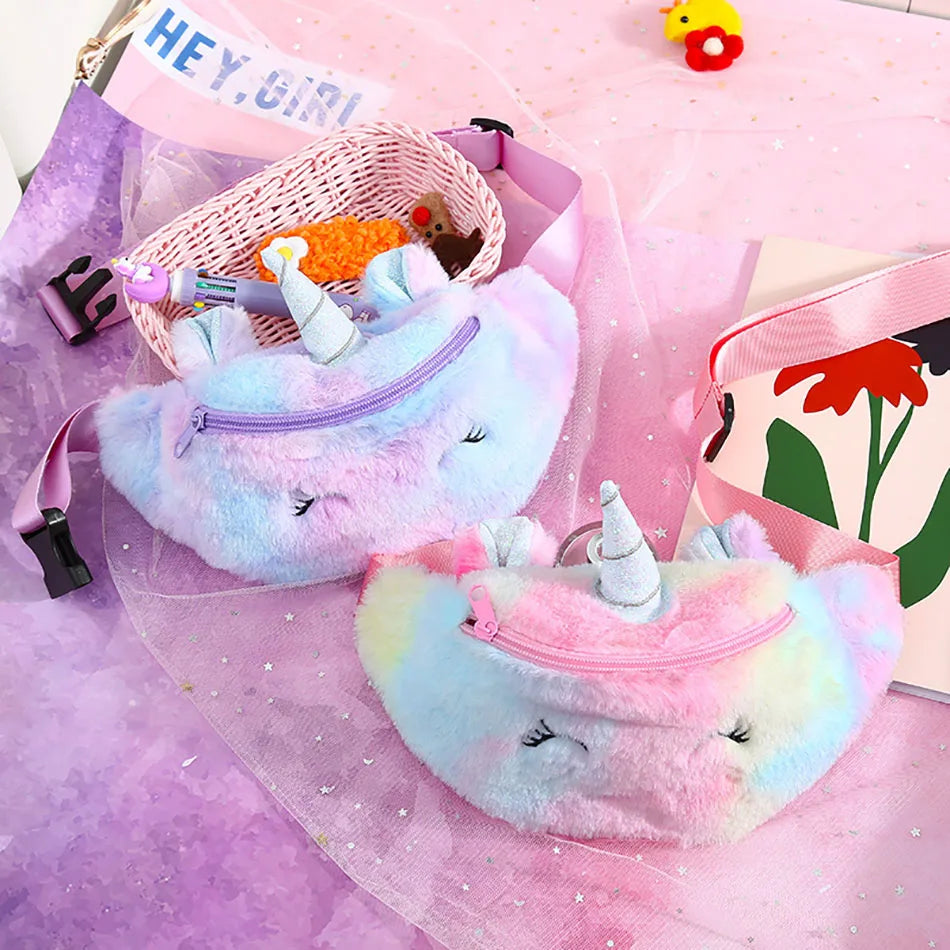Mochila escolar de dibujos animados de unicornios para niñas, morral 3D de piel de viaje, bonito, regalo para niños