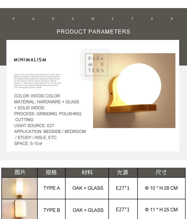 Lámparas de pared LED modernas, luces de madera para dormitorio, mesita de noche, escaleras, pasillo, aplique de iluminación montado Interior, accesorios de iluminación para decoración del hogar