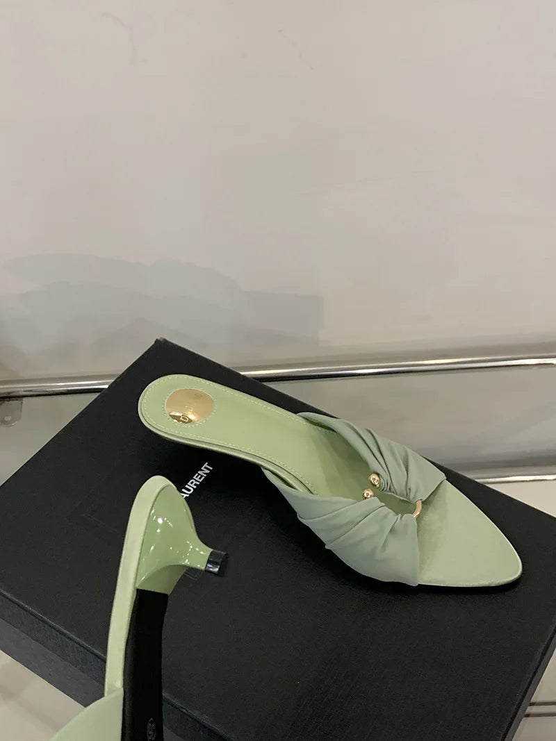 Designer Shoes  Elegant Open-toe  Non-slip  Unique Design  Women's Silk Spring/summer Party High Heels