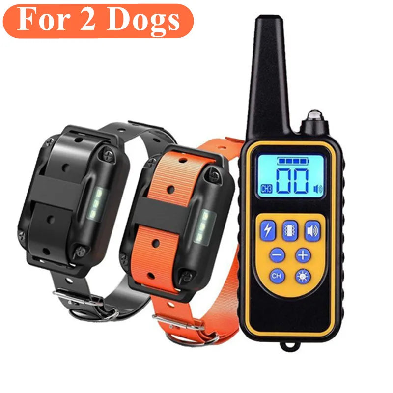 Collar de entrenamiento eléctrico para perros, Collar impermeable para corteza de perro, mascota con Control remoto, dispositivo antiladridos recargable, perros de todos los tamaños