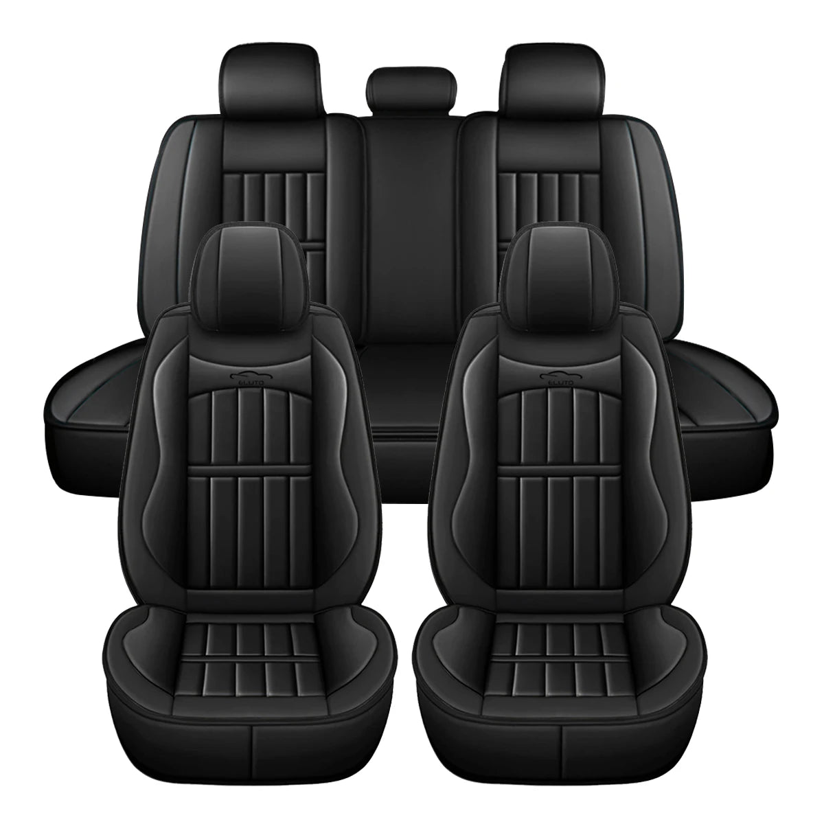 Fundas para asientos de coche de 11 piezas, 5 asientos, cojín Protector de lujo de cuero PU, conjunto completo delantero y trasero para SUV y camión