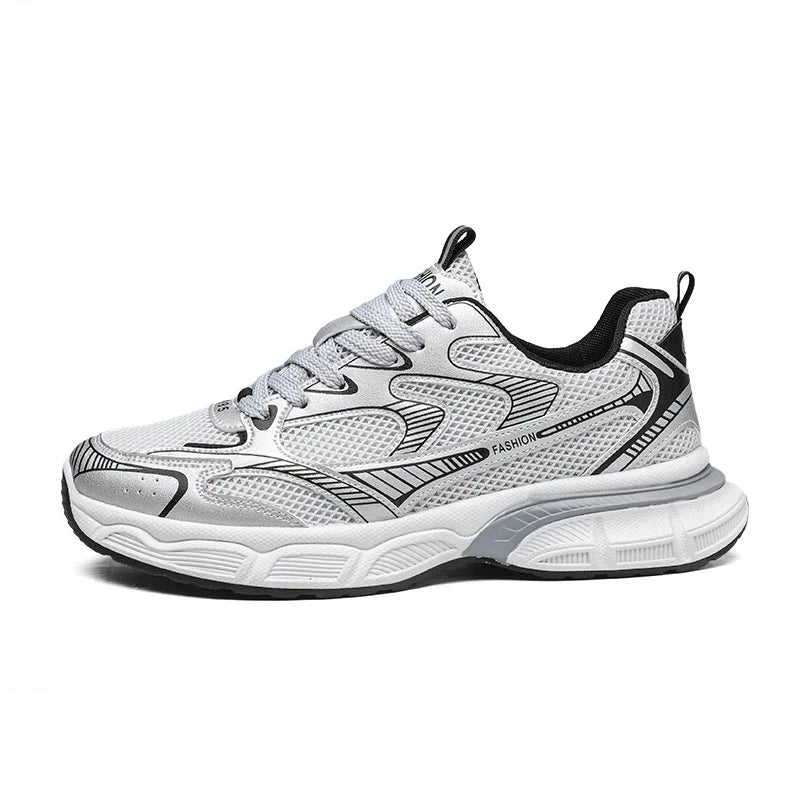 Factory Customized Men's Summer Casual Shoes Lace-Up Closure Height Increasing Thick Sole Sports Running