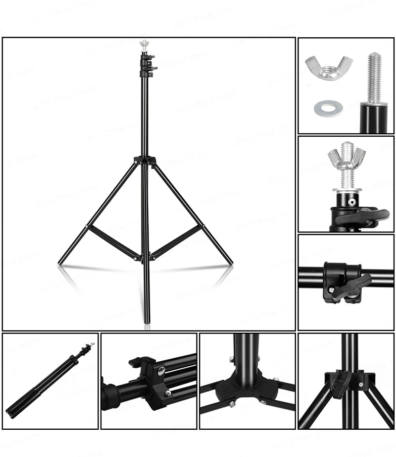 Kit de soporte para fondo fotográfico SH con sistema de soporte ajustable, fondos para estudio fotográfico, marco de pantalla verde Chromakey