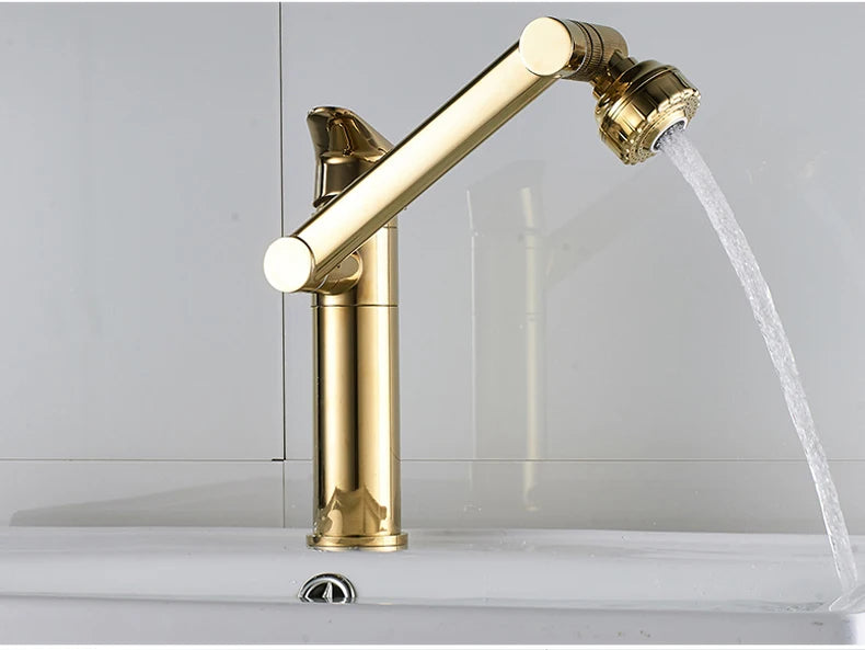 ELLEN-grifo multifunción para lavabo de baño, mezclador de agua fría y caliente, grúa de bronce antiguo, grifos de agua universales montados en cubierta EL13266