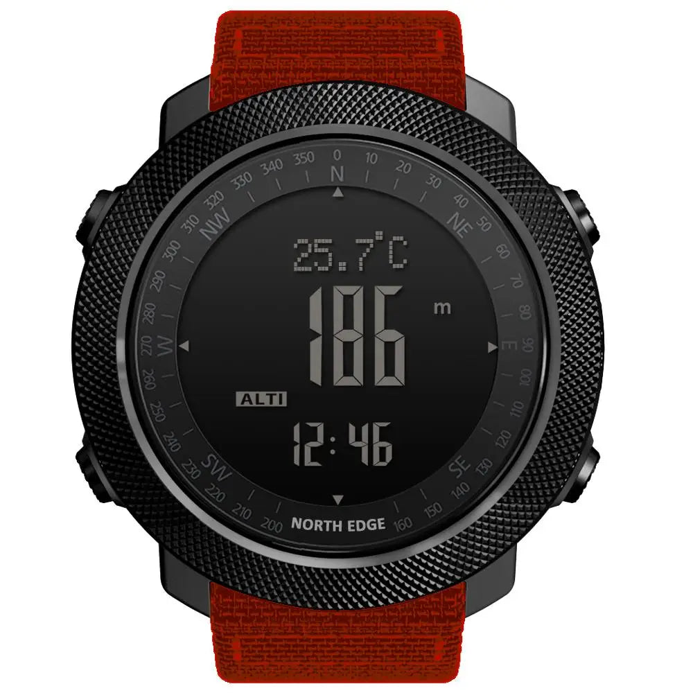 NORTH EDGE-reloj Digital deportivo para hombre, horas para correr, nadar, militar, altímetro, barómetro, brújula, resistente al agua, 50m