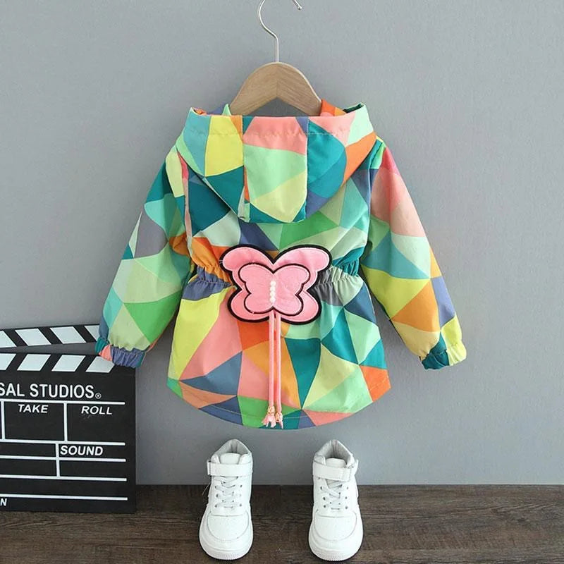 Chaqueta con capucha para niñas, abrigo cortavientos con cremallera, ropa para niños de 1, 2, 3, 4, 5 y 6 años, bonitos animales de dibujos animados, para primavera y otoño