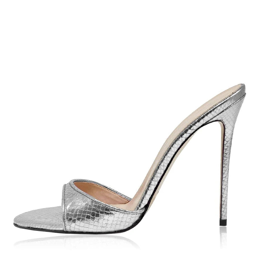 Fashion Ladies Heel Mules Open Toe Stiletto High Heel Sandals