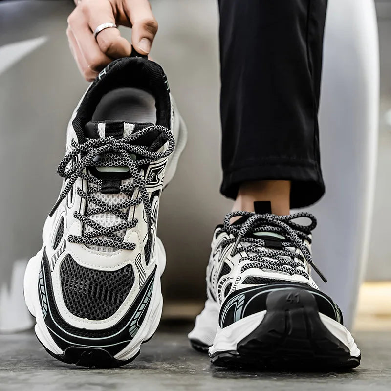 Men's Breathable Mesh Chunky Dad Shoes Thick Cushioned Sole Retro Casual Sneakers for Daily Streetwear