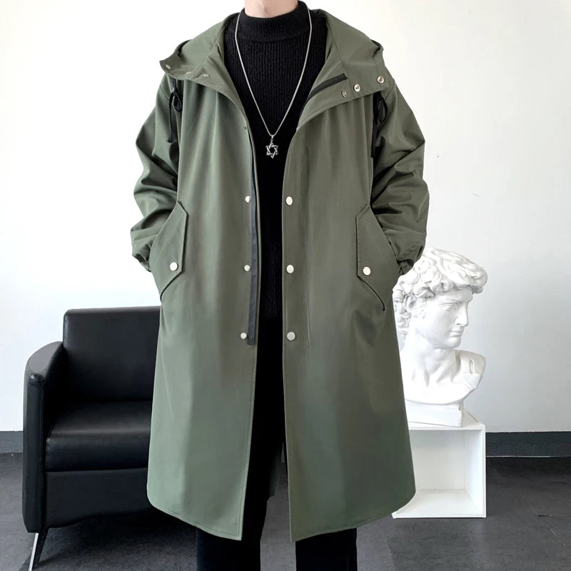 Nueva chaqueta con capucha de otoño para hombre, ropa de calle coreana, abrigos de gran tamaño, ropa de calle coreana, ropa masculina de moda, chaquetas holgadas de Hip Hop