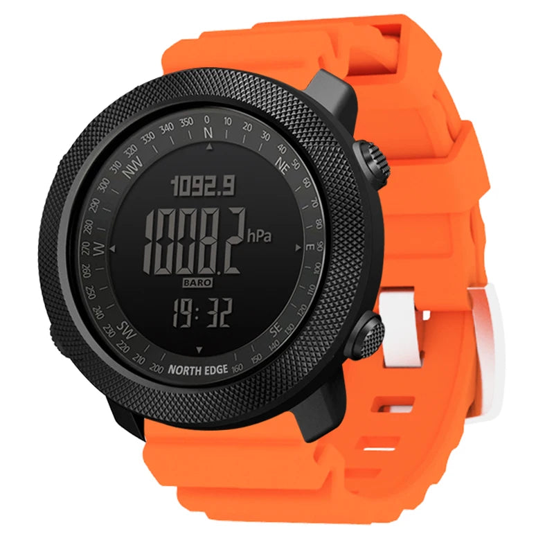NORTH EDGE-reloj Digital deportivo para hombre, horas para correr, nadar, militar, altímetro, barómetro, brújula, resistente al agua, 50m
