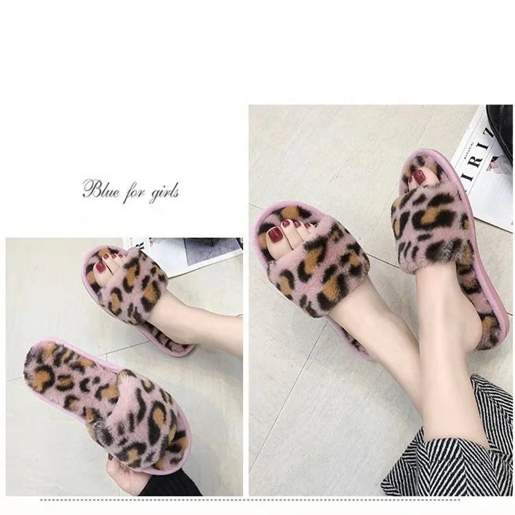 2019 Korea Style Fashion Shoes Household slippers Yellow  Cute Sexy Leopard Print Slides Sandals