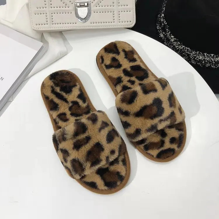 2019 Korea Style Fashion Shoes Household slippers Yellow  Cute Sexy Leopard Print Slides Sandals