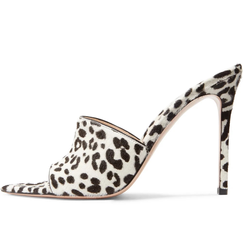 2022 Plus Size Open Pointed Toe Transparent Shoes High Heel Mules Women Heeled Sandals Ladies Clear Heels