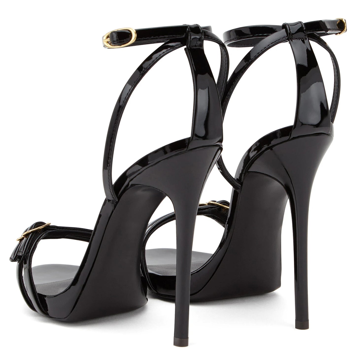 Evening Dress Heels Sexy Ladies Party Stiletto Shoes Big Size 2018 Women Black Patent Leather Strappy High Heel Platform Sandals