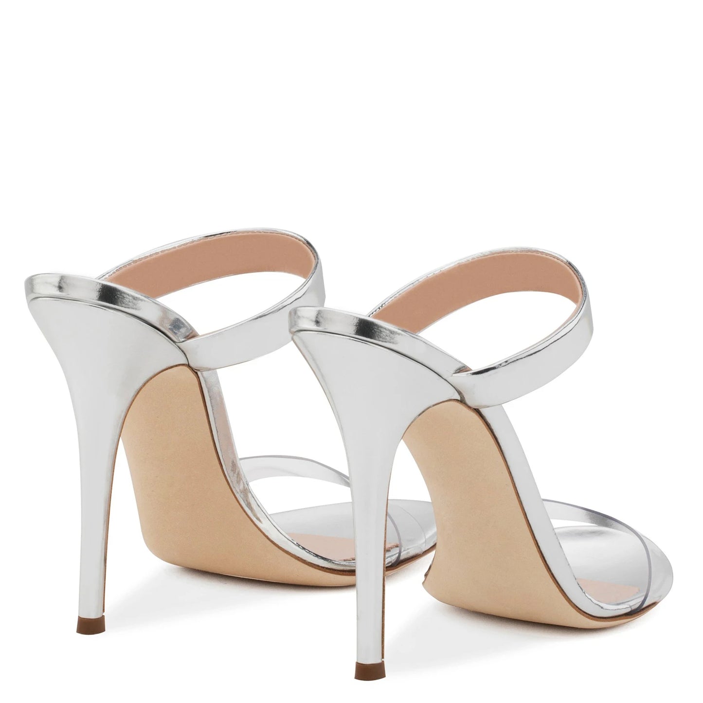 Chengdu Factory Strappy Sandals Silver Stiletto Dress Shoes Summer Heels Red Patent Leather Transparent High Heel Women Mules
