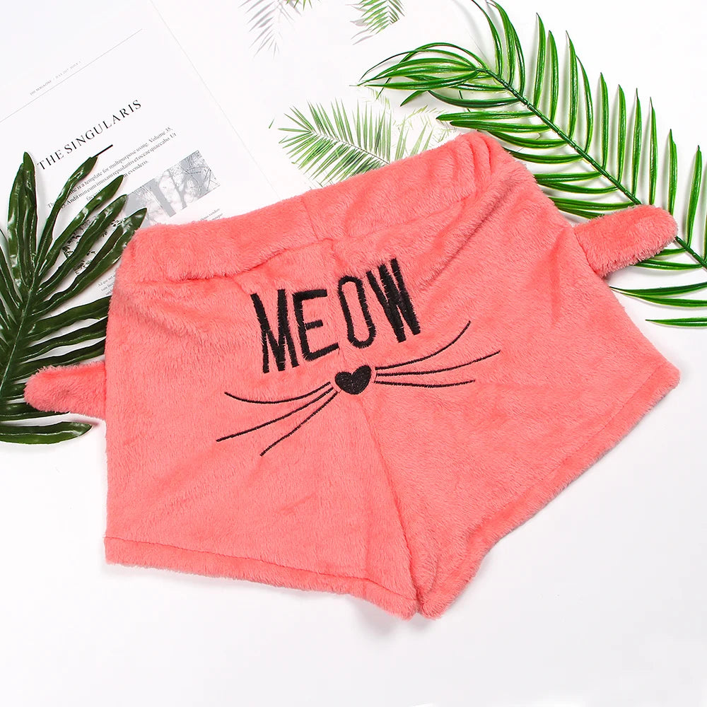 Pijamas de lana para Mujer, conjunto de Pijamas cálidos para otoño e invierno, lencería Sexy para Mujer, Pijama de gato, ropa de dormir para Mujer, ropa de casa