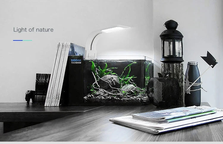 Luz LED súper delgada para acuario, iluminación para plantas, luz de cultivo de 5W/10W/15W, iluminación para plantas acuáticas, lámpara con Clip impermeable para pecera
