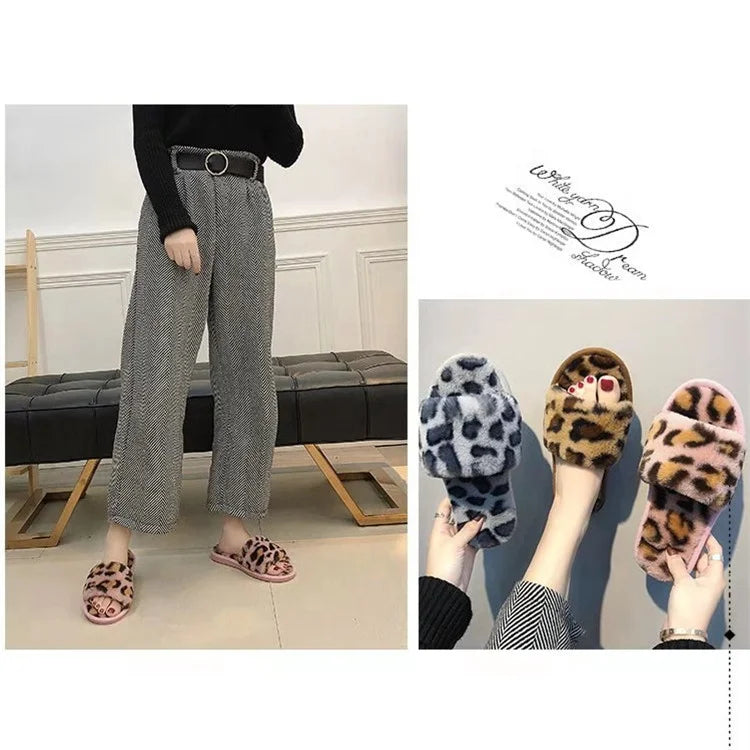 2019 Korea Style Fashion Shoes Household slippers Yellow  Cute Sexy Leopard Print Slides Sandals