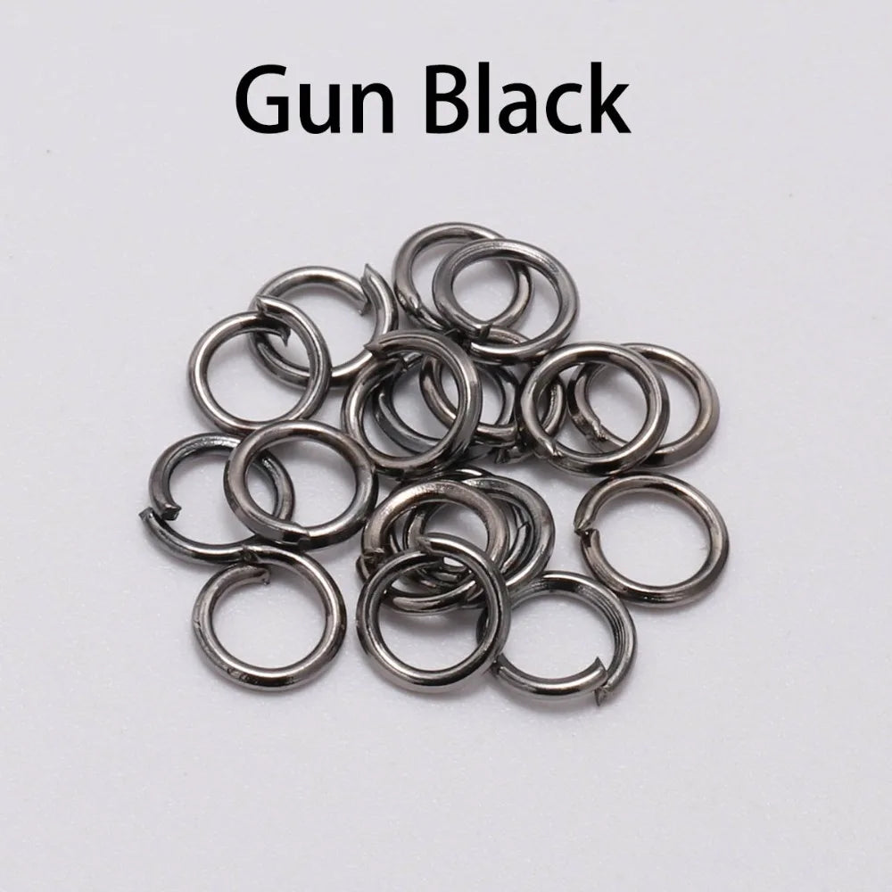 50-200 unids/lote 3-20mm anillos de salto conectores de anillos divididos para joyería Diy encontrar accesorios suministros al por mayor
