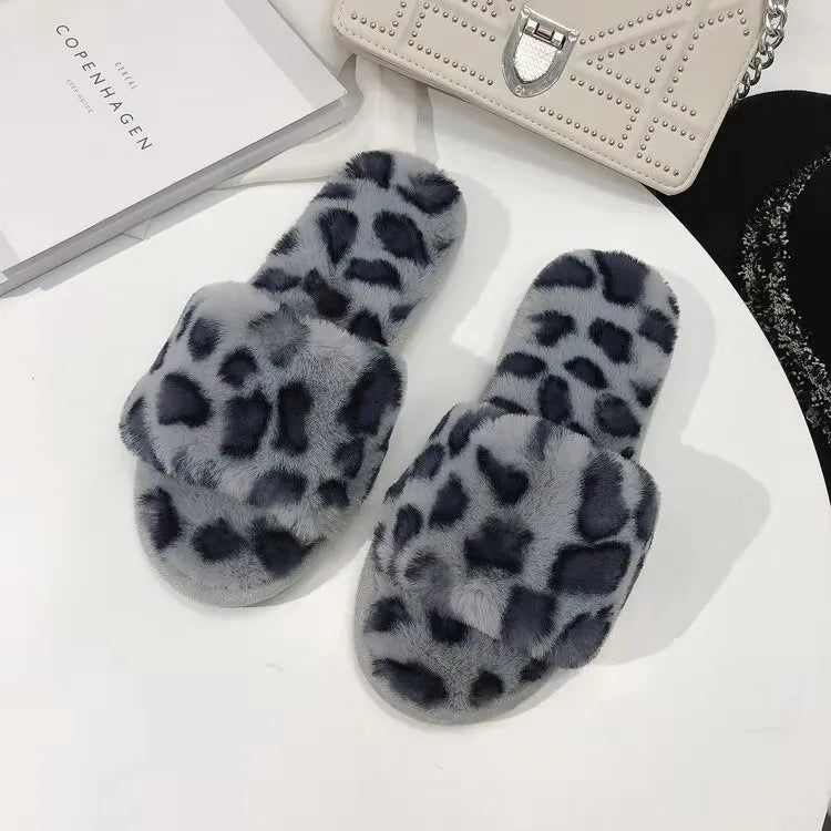 2019 Korea Style Fashion Shoes Household slippers Yellow  Cute Sexy Leopard Print Slides Sandals