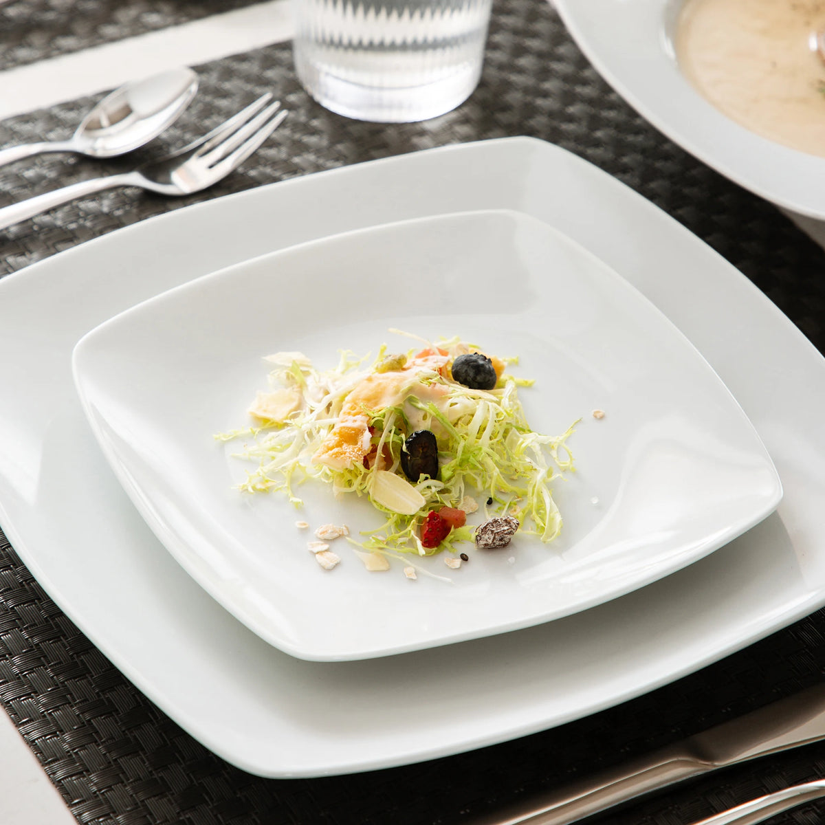 MALACASA-vajilla de porcelana de cerámica JULIA Classic, juego de 18 piezas con 6 platos de cena, sopa, postre, servicio de vajilla para 6