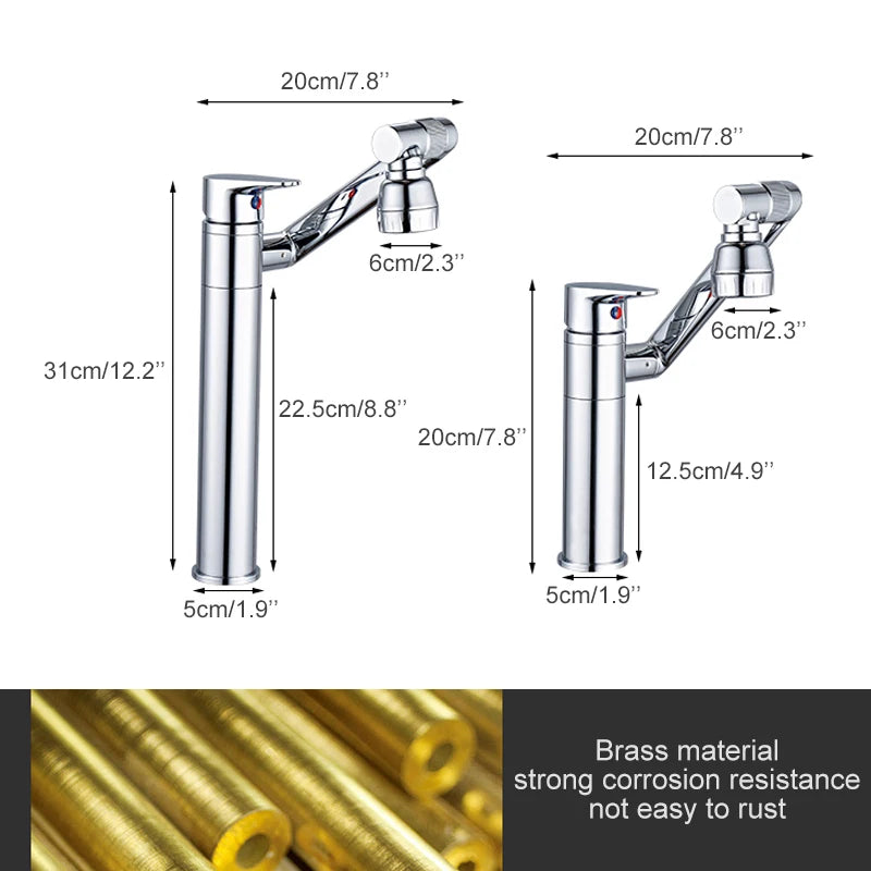 ELLEN-grifo multifunción para lavabo de baño, mezclador de agua fría y caliente, grúa de bronce antiguo, grifos de agua universales montados en cubierta EL13266