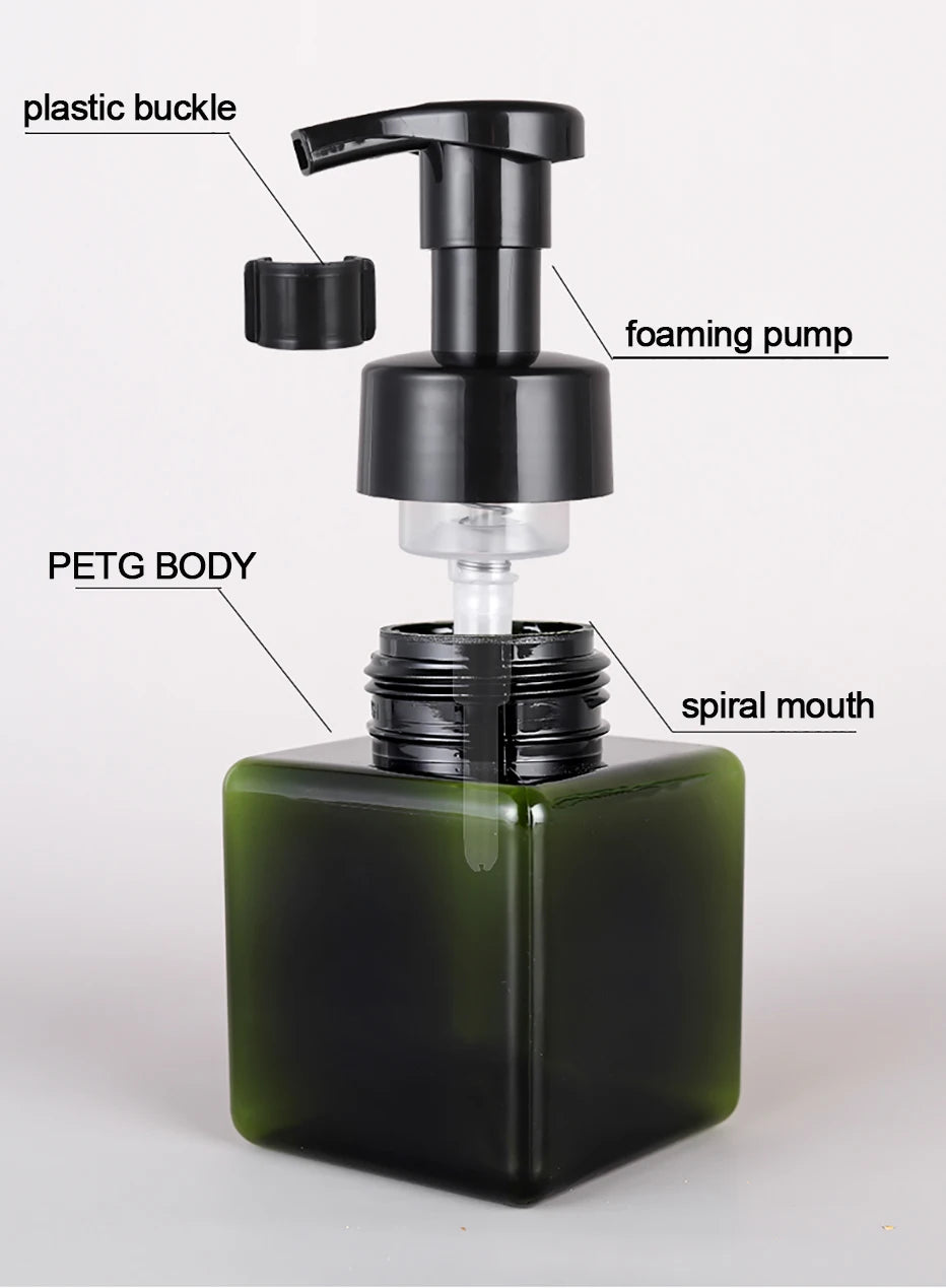 Dispensador de jabón espumoso vacío, desinfectante de manos para baño, champú, loción de lavado corporal, botella con bomba rellenable, contenedor de espuma