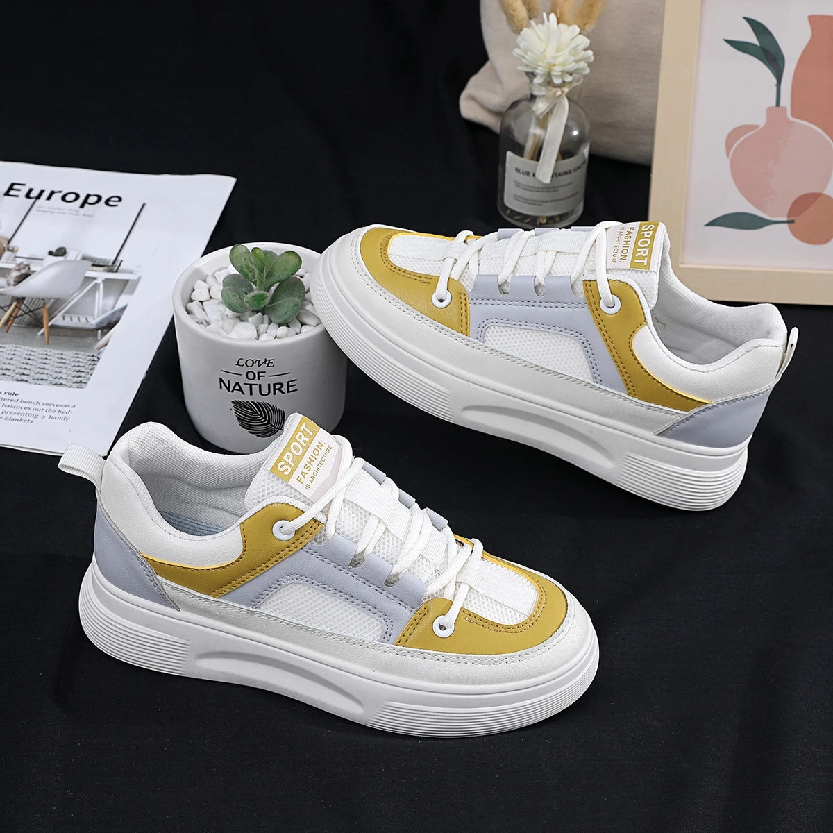 High Quality Women Shoes Hot Design Wholesale Fashion Sneakers Chunky Sneaker Thick Bottom Shoe Casual Couple Sport Walking Shoe