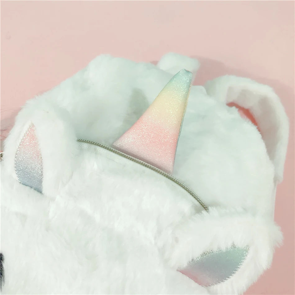 Mochila escolar de dibujos animados de unicornios para niñas, morral 3D de piel de viaje, bonito, regalo para niños