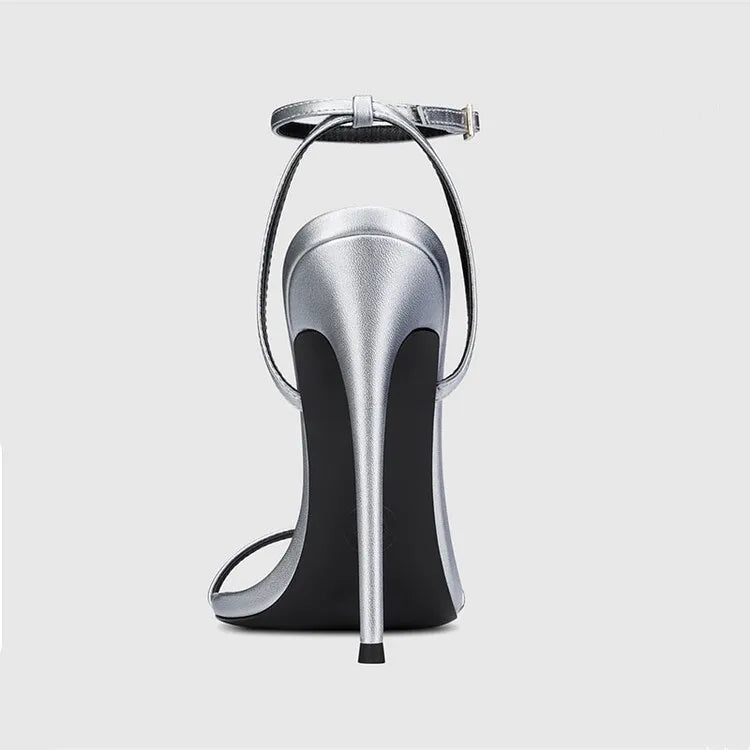 Zapatos De Muje Women's Stiletto Heels Sandals Silver Gold Pointed Toe Simple Design for Summer Autumn Winter Logo Upper