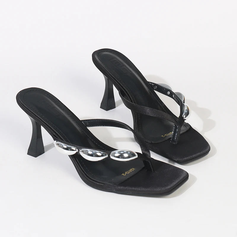 Y 36-42  Plus Size Women's Sandals Are Fashionable Simple Stiletto Clip-on Sandals Versatile Party Sexy Heels