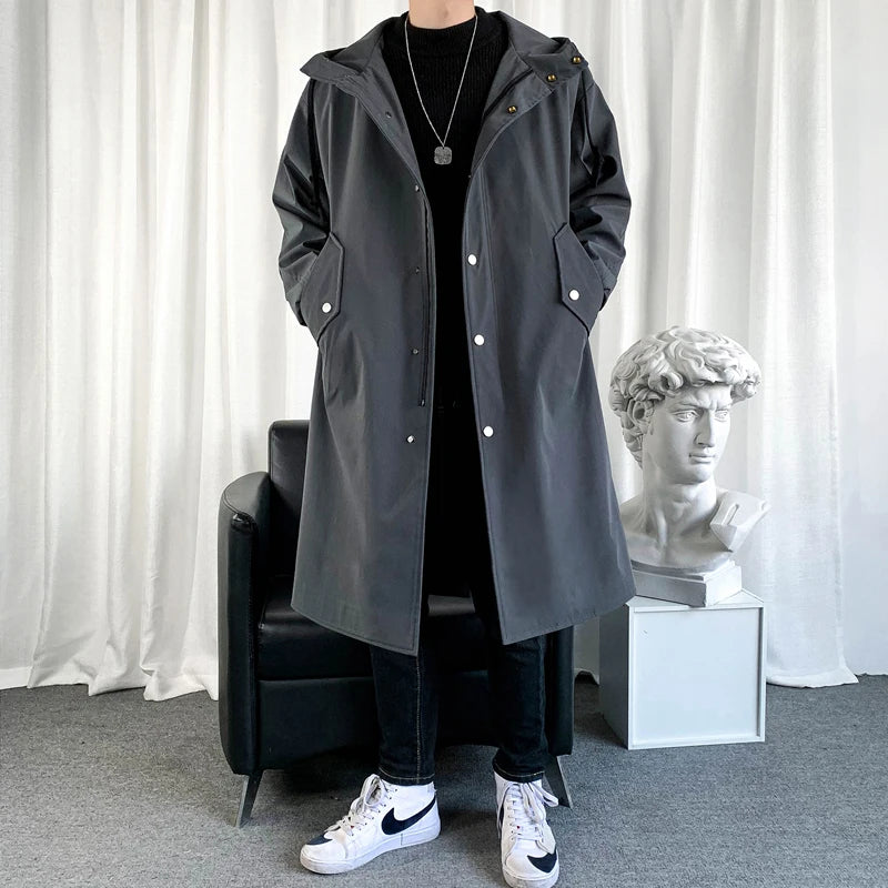 Nueva chaqueta con capucha de otoño para hombre, ropa de calle coreana, abrigos de gran tamaño, ropa de calle coreana, ropa masculina de moda, chaquetas holgadas de Hip Hop
