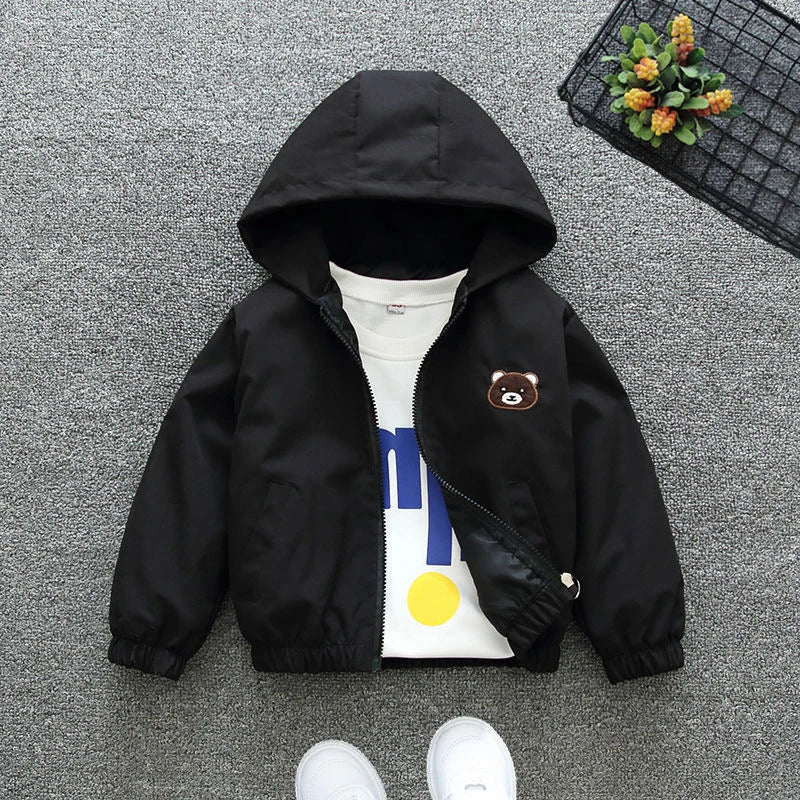 Chaqueta con capucha para niñas, abrigo cortavientos con cremallera, ropa para niños de 1, 2, 3, 4, 5 y 6 años, bonitos animales de dibujos animados, para primavera y otoño